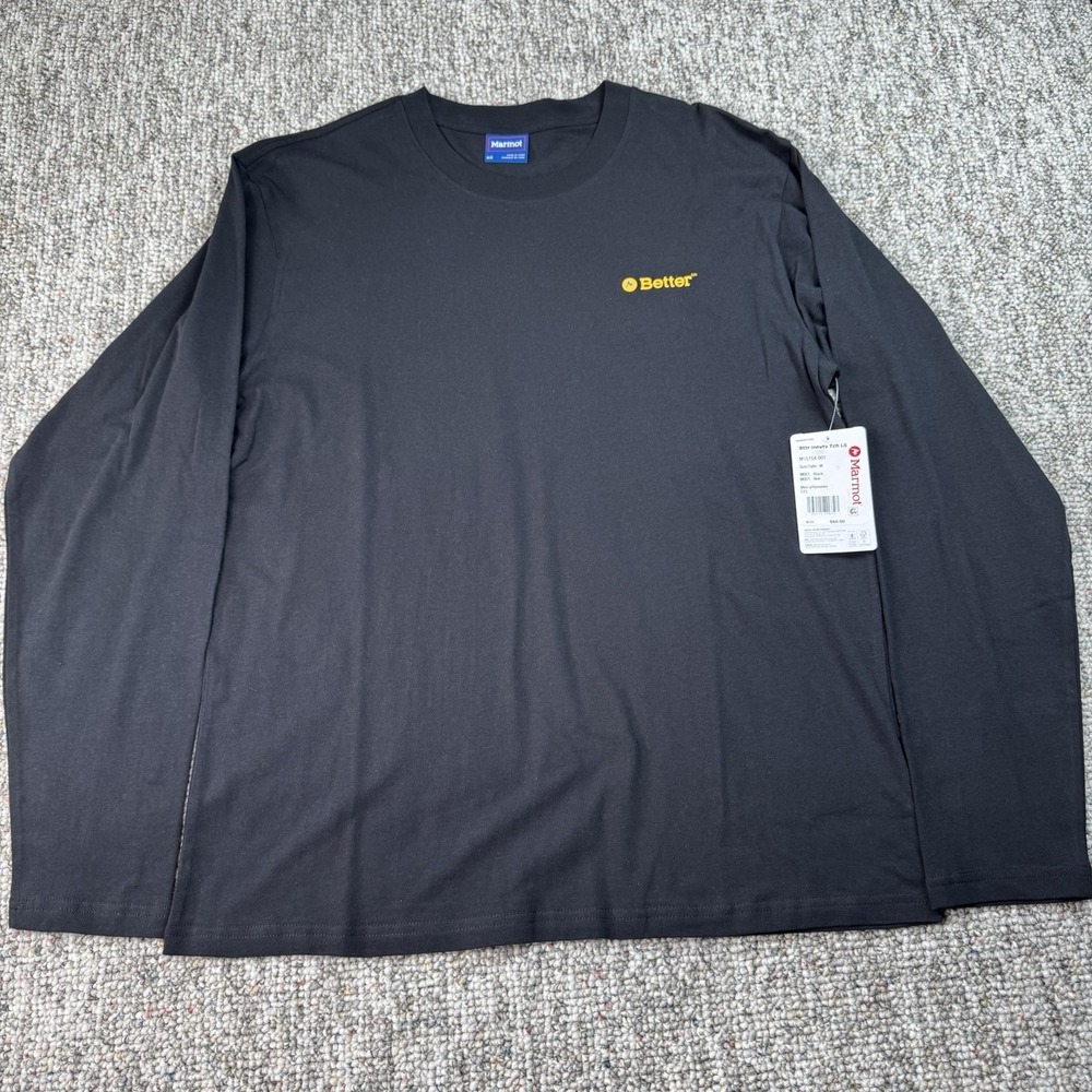 Marmot Shirt Mens Medium Better Bttr Innvtv Tch Long Sleeve Outdoors Black NWT